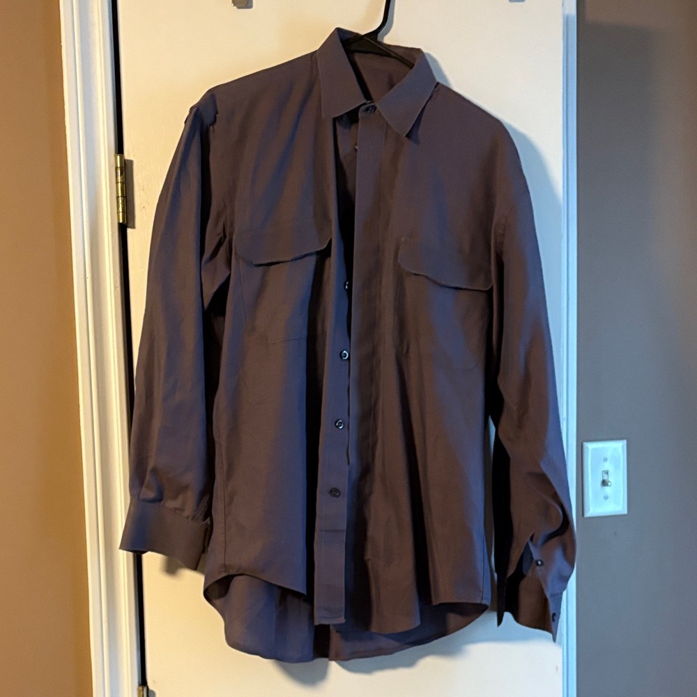 Men's Button-Up Shirt in Dark Gray